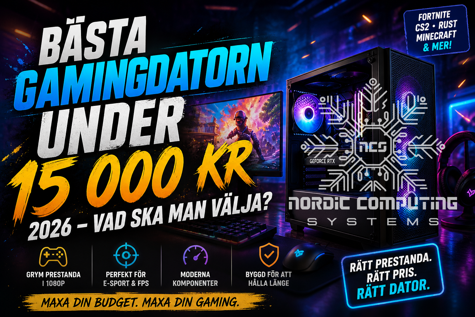 Bästa gamingdatorn under 15 000 kr 2026