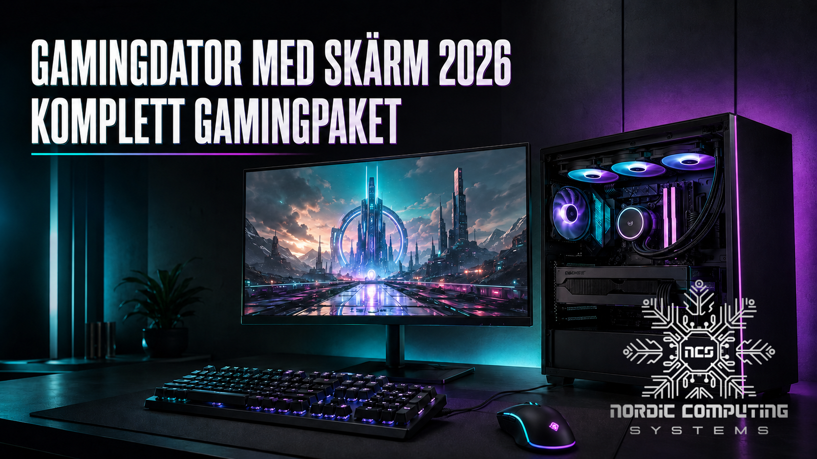 Komplett gamingpaket med gamingdator och gamingskärm för 1080p, 1440p eller 4K 2026