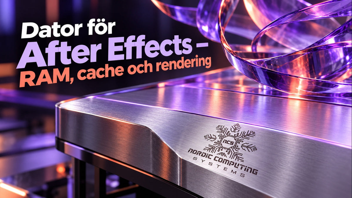 Violetta glasskulpturer över ett ljusbord med artikelrubrik och NCS-loggan etsad i bordets aluminium.